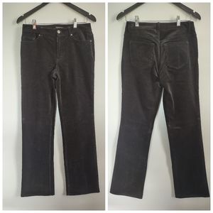 Tahari Thin Cords Corduroy Sz 4 Black Pants  Jeans‎ Womens 5 Pocket EUC